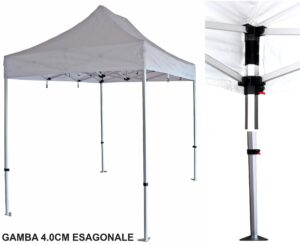 GAZEBO 2×3 ALLUMINIO ESAGONALE GAMBA 4 CM